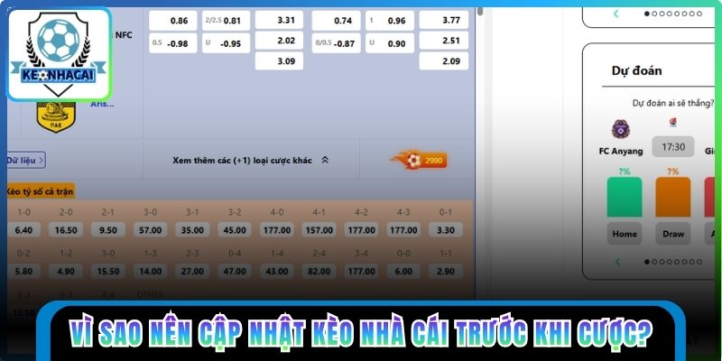 Vì sao nên cập nhật kèo nhà cái trước khi cược?